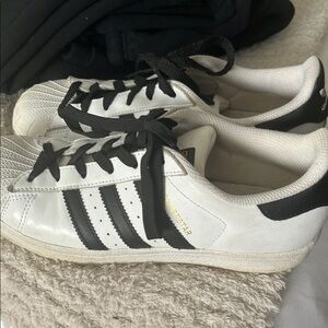 Adidas Superstar White and Black Sneakers